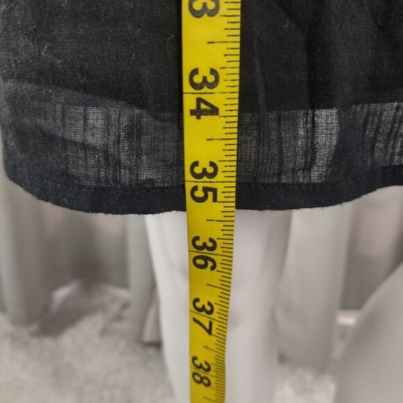 Old Navy Cotton Blend Tunic Dress Black Embroidered V-Neck Lined Size Medium - Picture 7 of 13